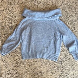 H&M Blue Off-the-Shoulder Sweater Cozy Knit